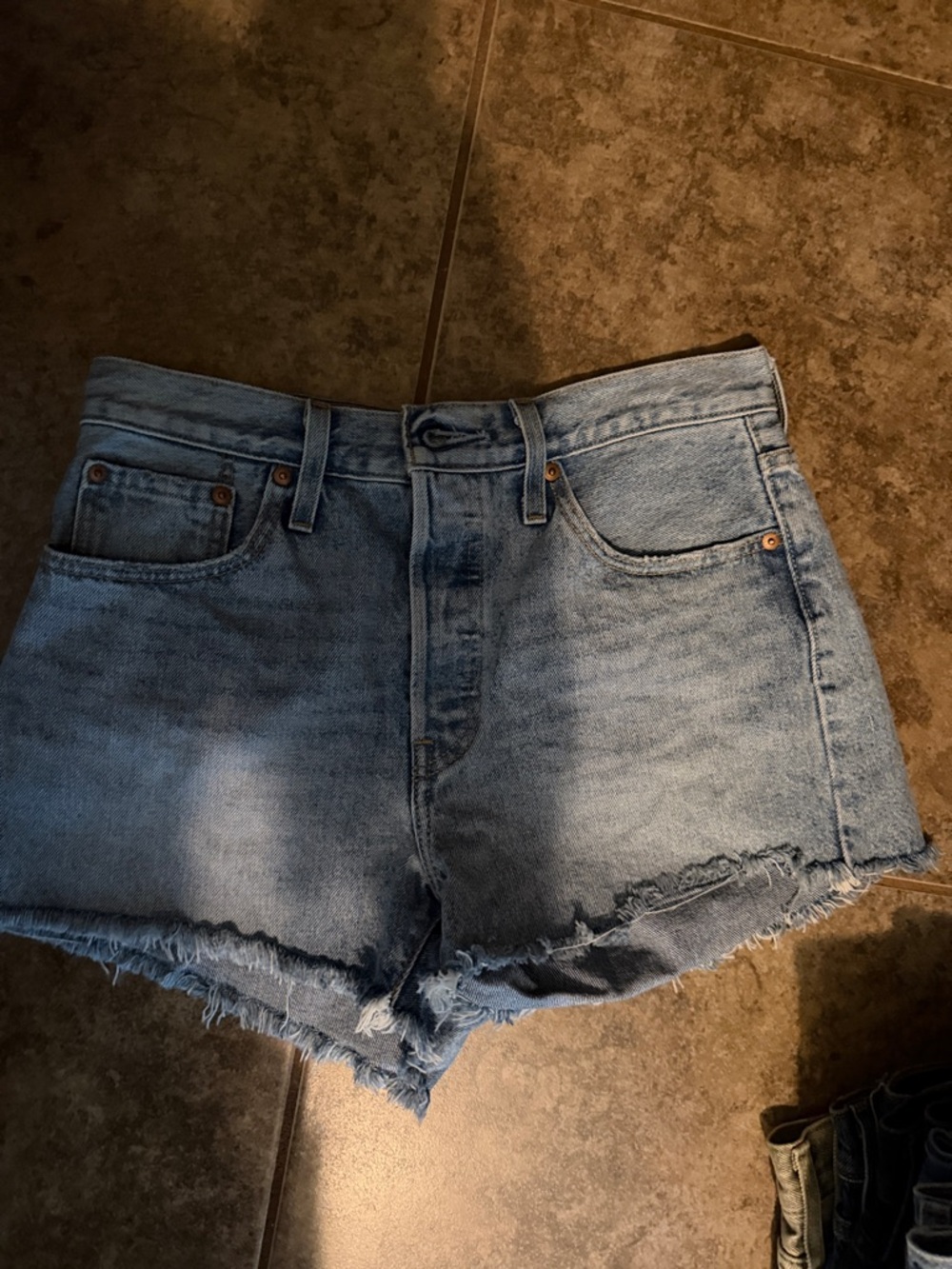 Levi's Light Blue Denim Cutoff Shorts 501